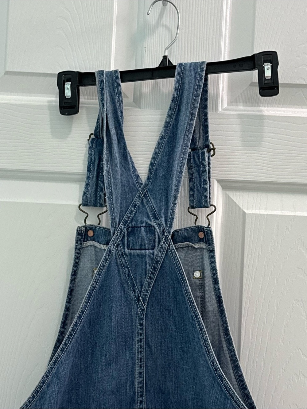 American Eagle Outfitters Women's Size Small Blue Denim Overall Shorts Shortalls - Picture 7 of 12